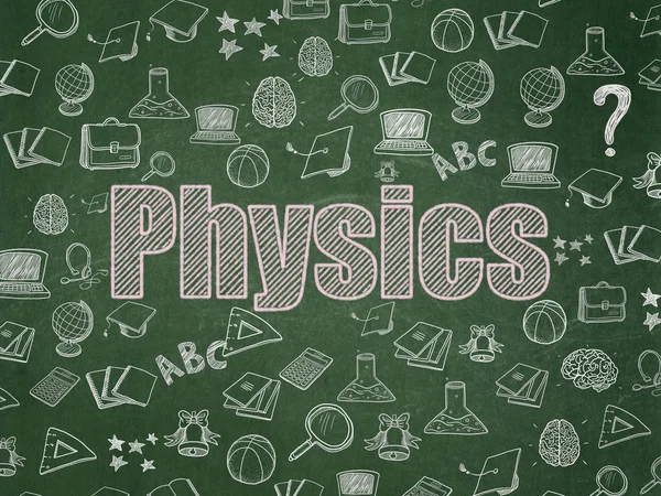 Koncepce vzdělávání: fyzika na školní rada pozadí — Stock fotografie