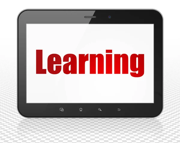 Concept d'éducation : Tablette PC avec apprentissage à l'écran — Photo