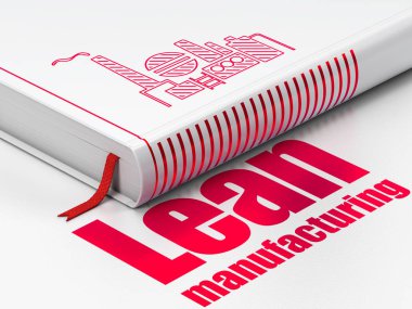Endüstri kavramı: kitap petrol ve gaz Indusry, yalın üretim beyaz arka plan üzerinde