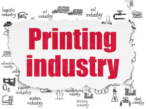 Manufacuring concept: Printing Industry on Torn Paper background — Stock Photo, Image