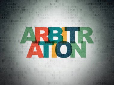 Hukuk kavramı: tahkim dijital veri kağıt arka plan üzerinde