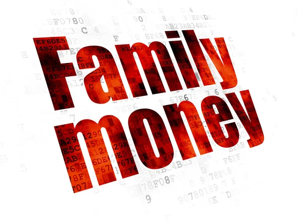 Banking konceptet: familjen pengar på Digital bakgrund — Stockfoto