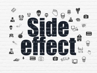 Tıp konsepti: Duvarın arka planında yan etki