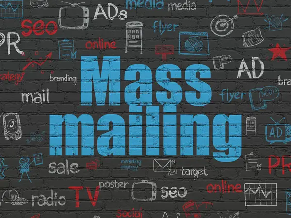 Marketing concept: massa Mailing op muur achtergrond — Stockfoto