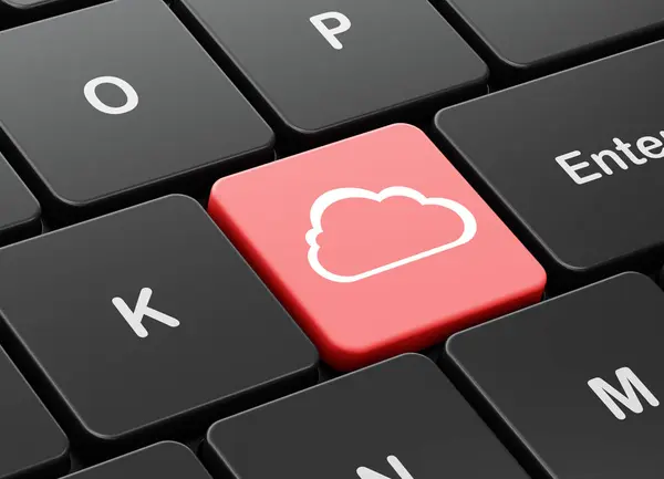 Cloud-Netzwerkkonzept: Cloud auf Computer-Tastatur — Stockfoto