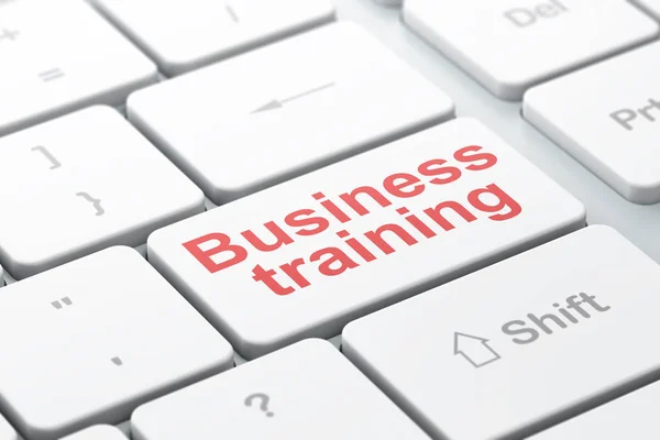 Conceito de educação: Business Training on computer keyboard background — Fotografia de Stock