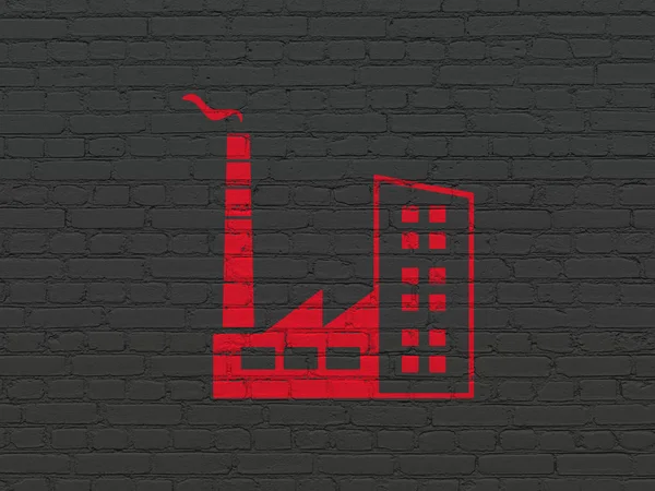 Industry concept: Industry Building on wall background — Stock Photo, Image