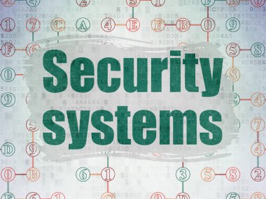 Koruma kavramı: dijital veri kağıt arka plan üzerinde güvenlik sistemleri