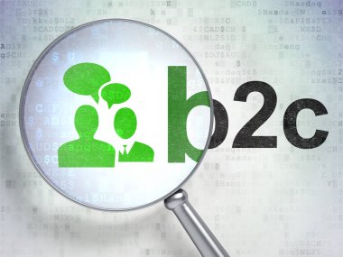 Ekonomi kavramı: iş toplantı ve B2c optik cam