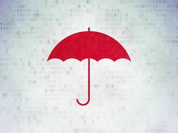 Privacy concept: Umbrella on Digital Data Paper background — Stock Photo, Image