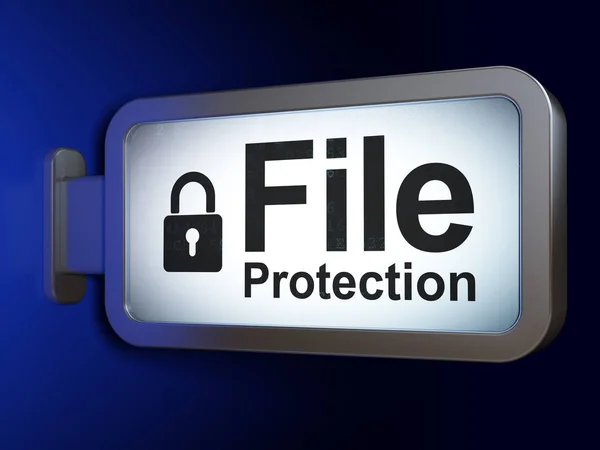 Conceito de privacidade: Proteção de arquivos e Cadeado fechado em fundo outdoor — Fotografia de Stock