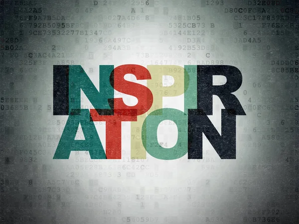 Hirdetési koncepció: inspiráció, digitális adatok papír alapon — Stock Fotó