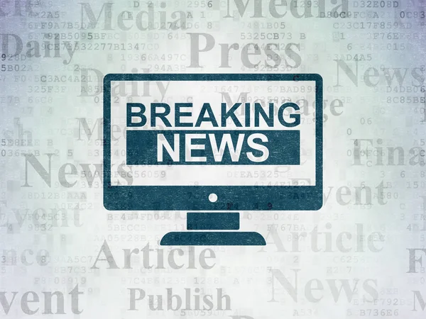 News concept: Breaking News On Screen on Digital Data Paper background — Stock Photo, Image