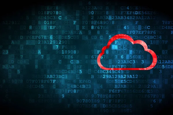 Conceito de rede de nuvem: Nuvem em fundo digital — Fotografia de Stock