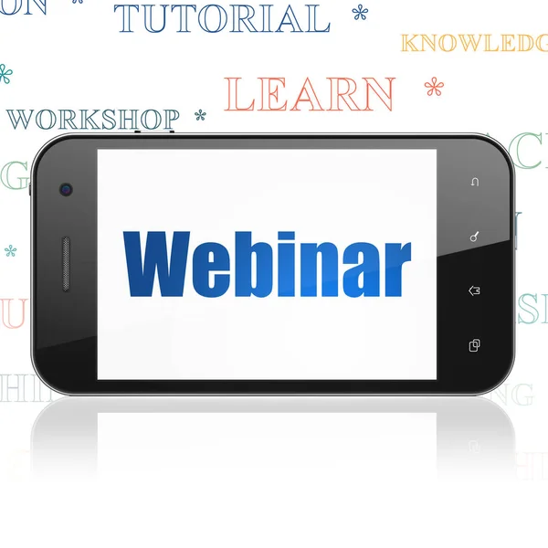 Learning concept: Smartphone with Webinar on display — Stock Photo, Image