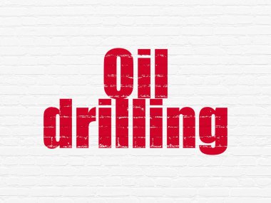Manufacuring kavramı: Petrol Delme duvar arka plan üzerinde