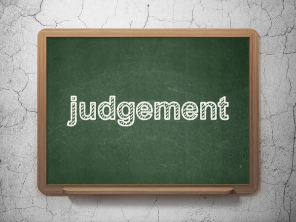 Law concept: Judgement on chalkboard background — Stock Photo, Image