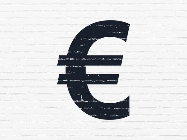 Conceito bancário: Euro sobre fundo de parede — Fotografia de Stock