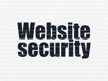 Koruma kavramı: Web sitesi güvenlik duvar arka plan üzerinde