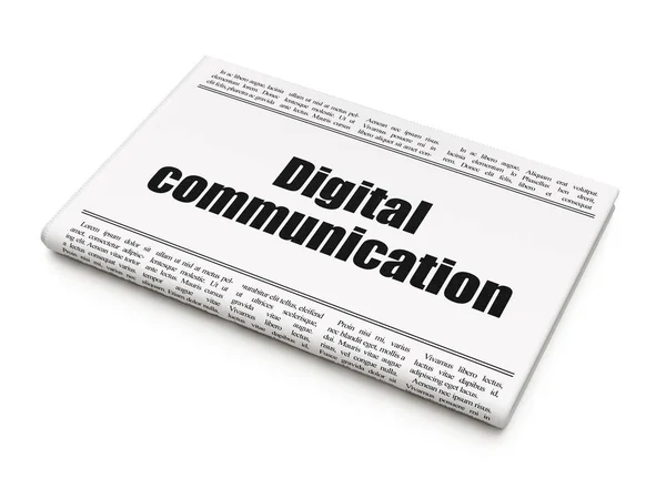 Datenkonzept: Zeitungsschlagzeile digitale Kommunikation — Stockfoto