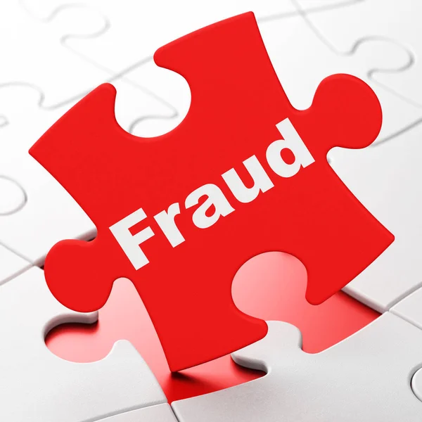 Privacy concept: fraude op puzzel achtergrond — Stockfoto