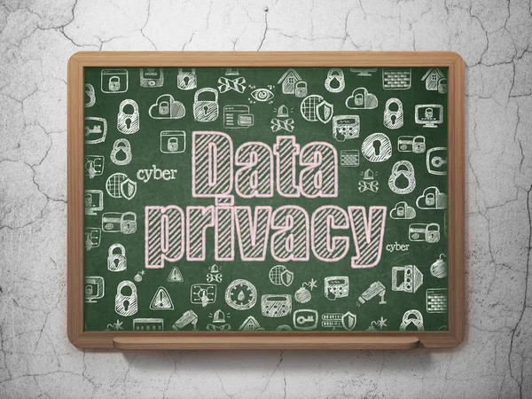 Concepto de seguridad: Privacidad de datos en el fondo del consejo escolar —  Fotos de Stock