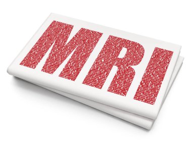 Sağlık kavramı: MRG boş gazete arka plan üzerinde