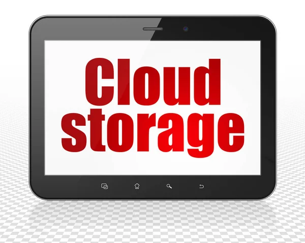 Concetto di sicurezza: Tablet PC Computer con Cloud Storage in mostra — Foto Stock