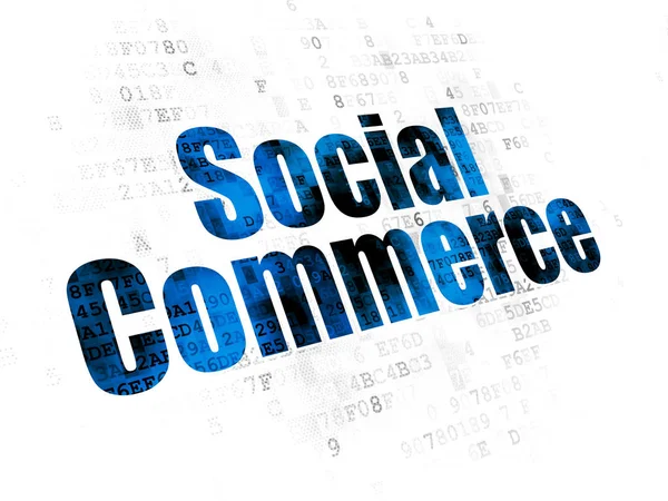 Concept publicitaire : Commerce social sur fond numérique — Photo