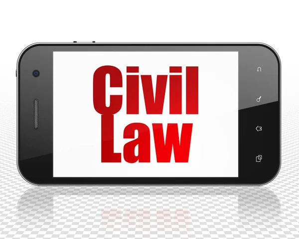 Law concept: Smartphone with Civil Law on display — Stock Photo, Image