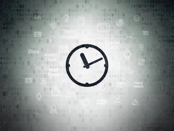 Time concept: Clock on Digital Data Paper background — Stock Photo, Image