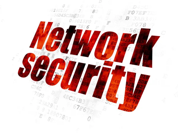 Concept de protection : Sécurité réseau sur fond numérique — Photo