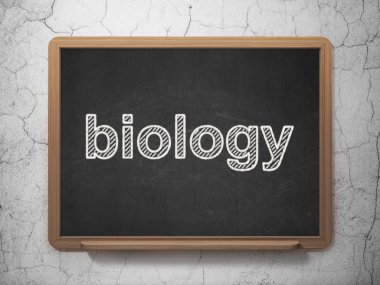 Eğitim kavramı: Biyoloji kara tahta arka plan üzerinde