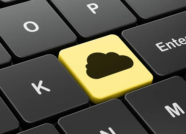 Bulut teknoloji kavramı: bulut bilgisayar klavye arka plan üzerinde — Stok fotoğraf