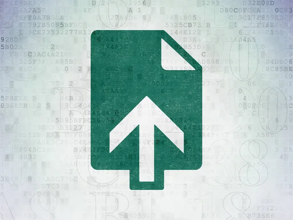 Web geliştirme kavramı: dijital veri kağıt arka plan üzerinde Upload
