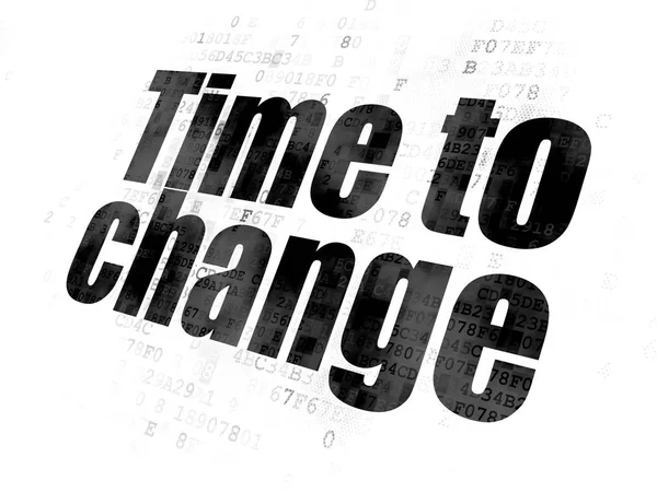 Concepto de línea de tiempo: Tiempo para cambiar en el fondo digital — Foto de Stock