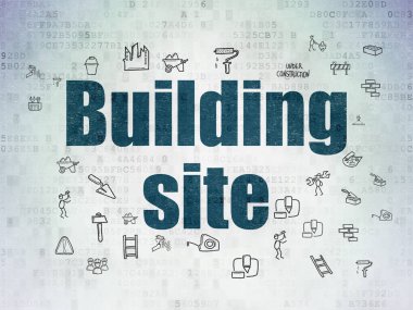 Bina inşaat kavramı: inşaat alanında dijital veri kağıt arka plan