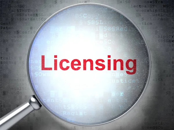 Law concept: Licensing with optical glass — Stock Photo, Image