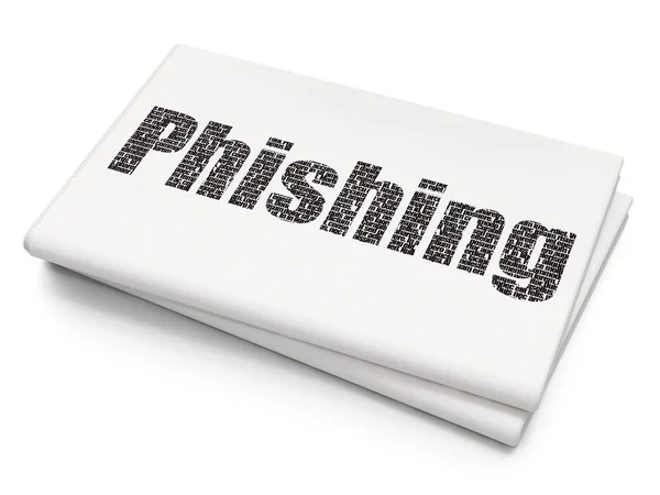 Concetto di sicurezza: phishing su sfondo Blank Newspaper — Foto Stock