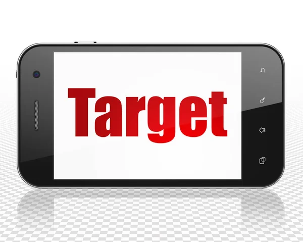 Finance concept: Smartphone with Target on display — Stock Photo, Image