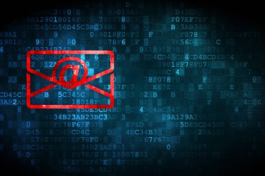 iş kavramı: dijital arka plan üzerinde e-posta