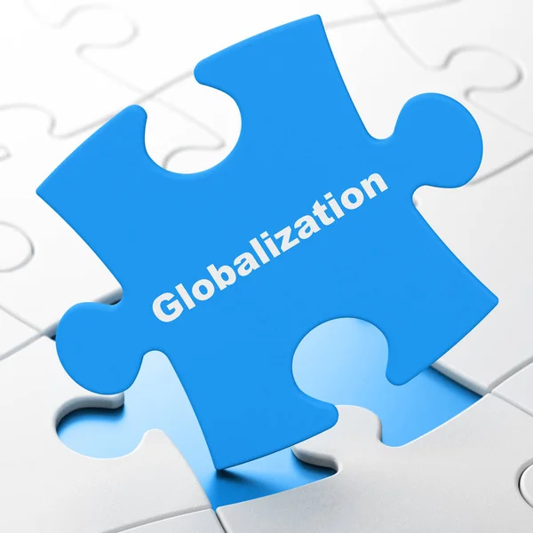 Concepto de negocio: Globalización en el fondo del rompecabezas — Foto de Stock