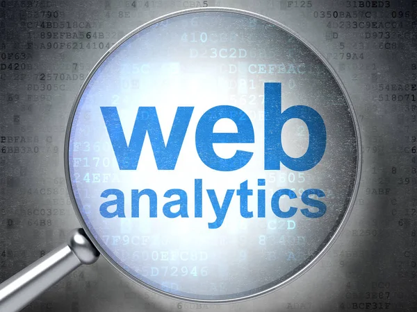 Conceito de Web design: Web Analytics com vidro óptico — Fotografia de Stock