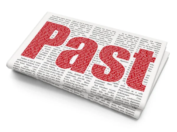 Time concept: Past on Newspaper background — Stock Photo, Image