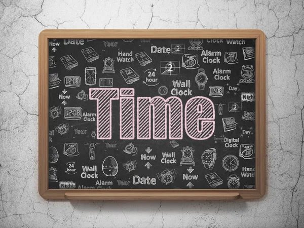 Concepto de tiempo: Tiempo en el fondo de la junta escolar — Foto de Stock
