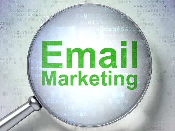 Concepto publicitario: Email Marketing con vidrio óptico — Foto de Stock