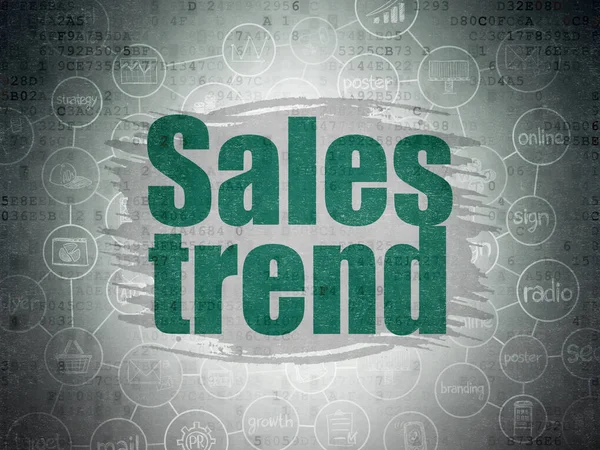 Reklamní koncepce: prodej Trend na digitální Data papírové pozadí — Stock fotografie