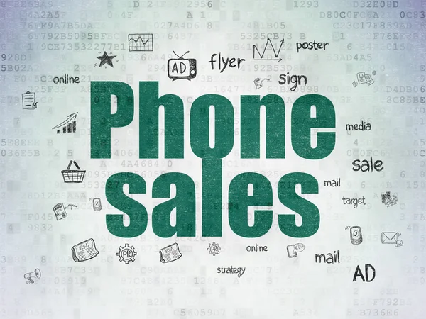 Marketing concept: Phone Sales on Digital Data Paper background — Stock Photo, Image