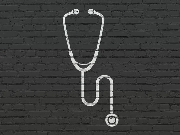 Medicine concept: Stethoscope on wall background — Stock Photo, Image