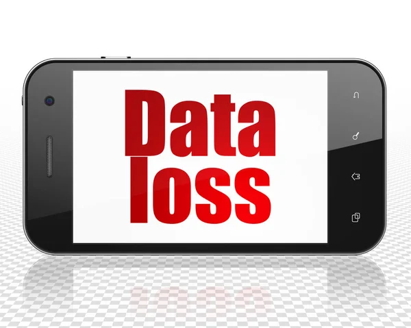 Informationskonzept: Smartphone mit Datenverlust auf dem Display — Stockfoto